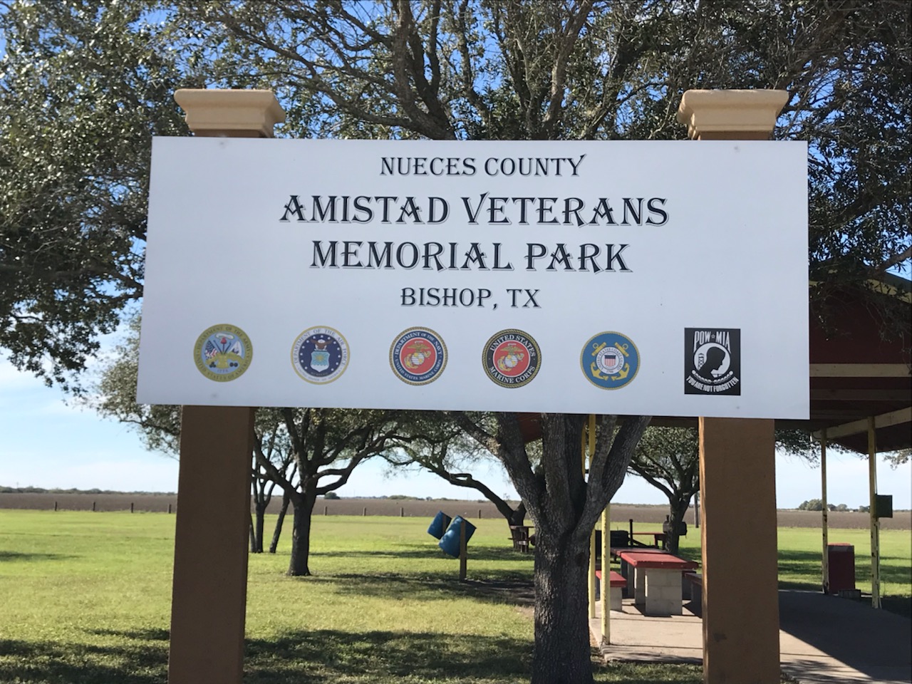 Amistad Veterans Memorial Park Park Sign